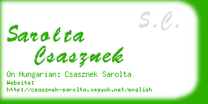 sarolta csasznek business card